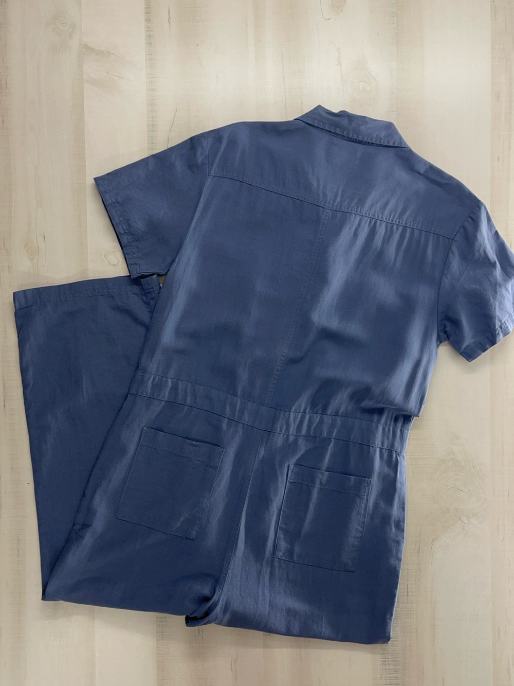 PACT organic blue utility jumpsuit lightweight hemp M - Picture 6 of 6